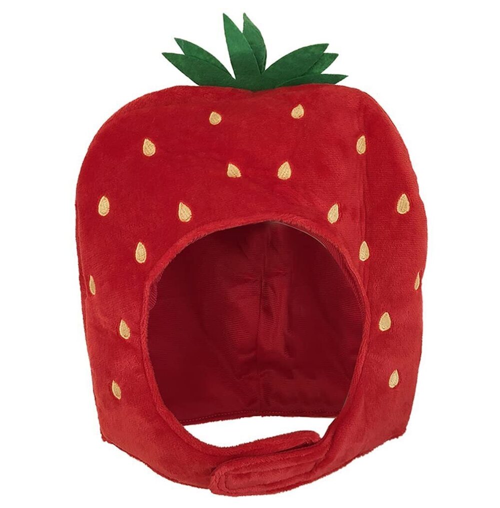 3524 Cute Red Plush Strawberry Hat Headband Cap Photo Props Funny Props